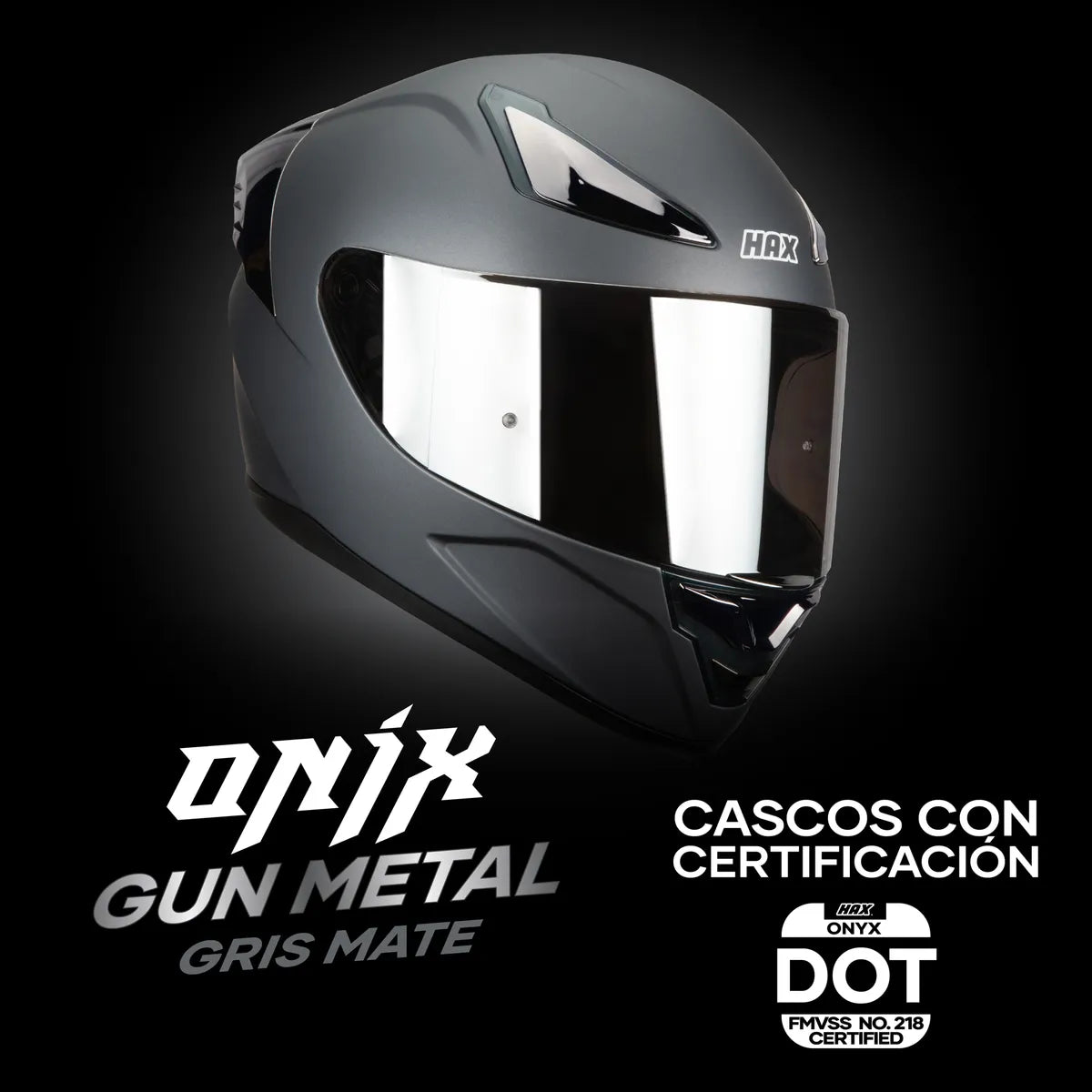 CASCO INTEGRAL HAX ONIX SOLID GRIS MATE