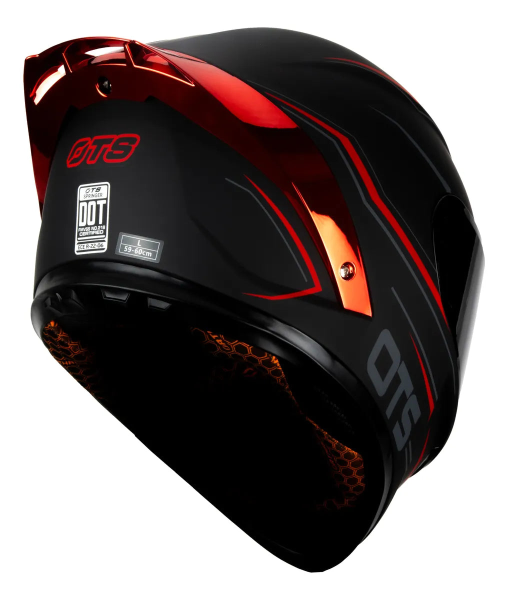 CASCO INTEGRAL HAX OTS  SPRINGER NEGRO ROJO MATE