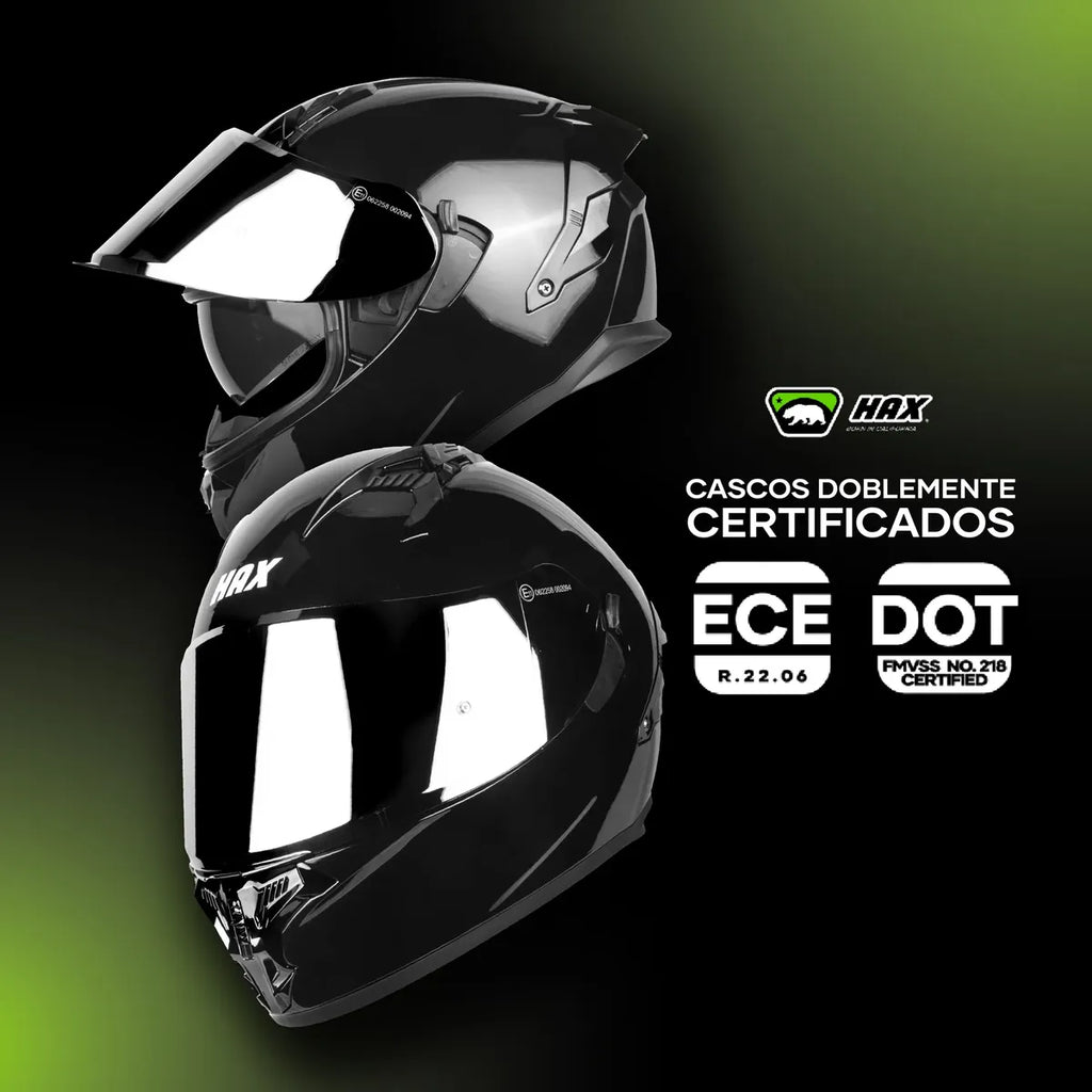 CASCO INTEGRAL HAX OBSIDIAN PRO NEGRO SOLID BRILLOSO