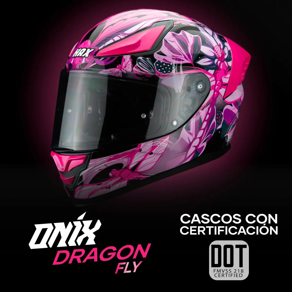 CASCO INTEGRAL HAX ONIX DRAGON fly BRILLOSO