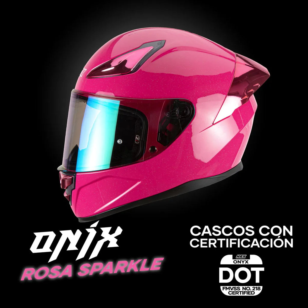 CASCO INTEGRAL HAX ONIX SOLID ROSA BRILLOSO