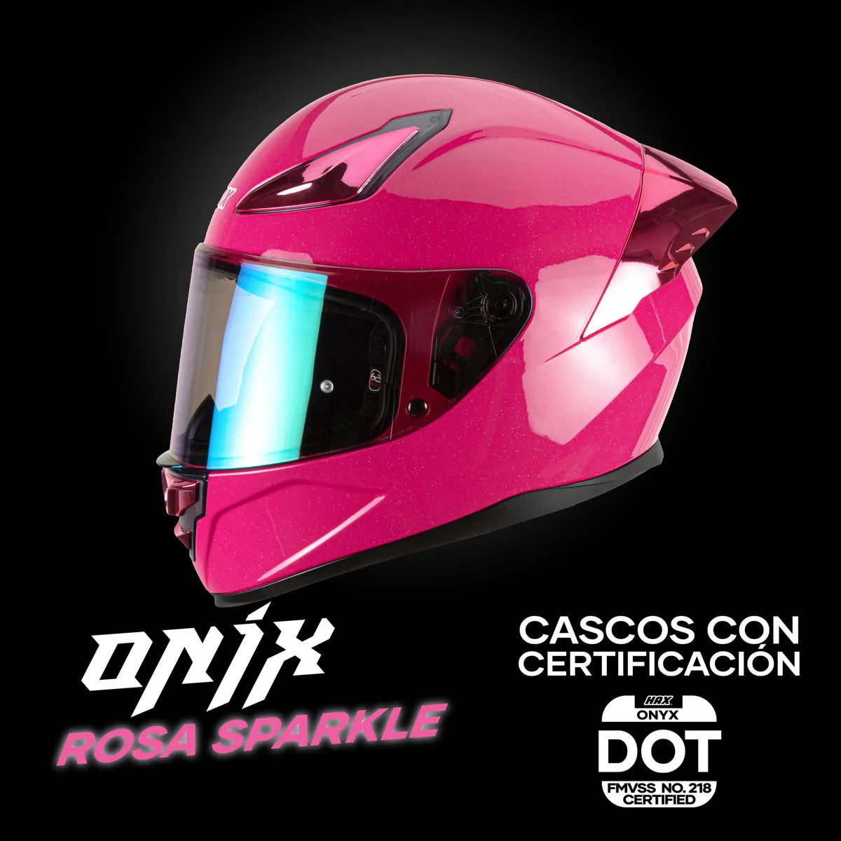 CASCO INTEGRAL HAX ONIX SOLID ROSA BRILLOSO