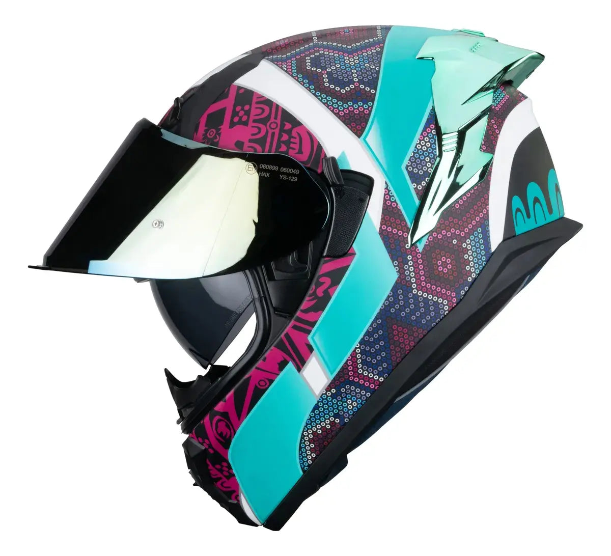 CASCO INTEGRAL HAX OBSIDIAN HUICHOL AQUA MATE