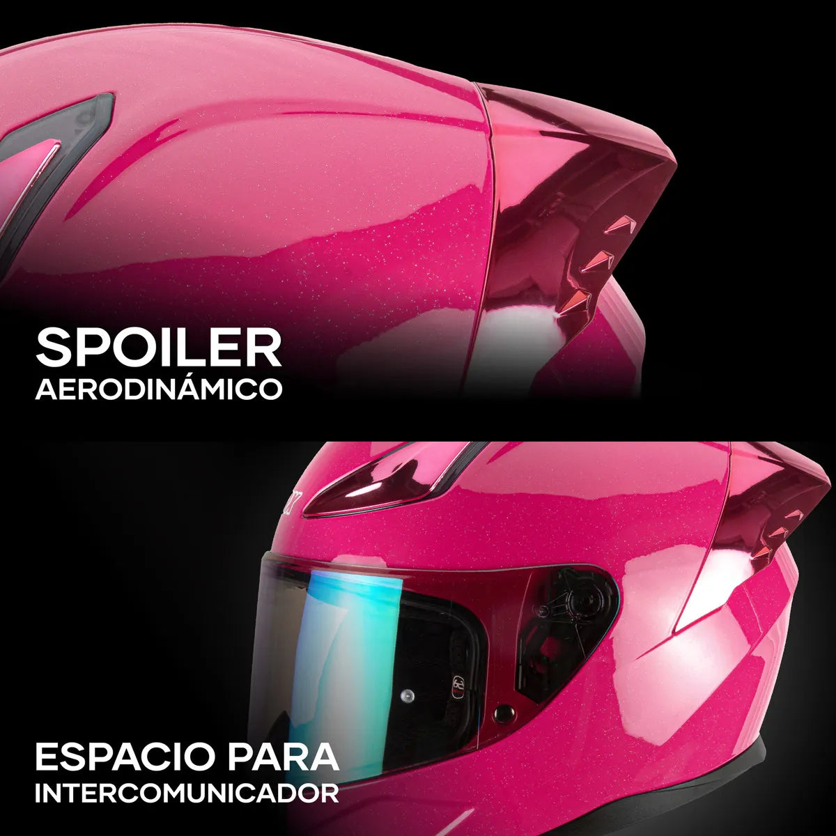 CASCO INTEGRAL HAX ONIX SOLID ROSA BRILLOSO