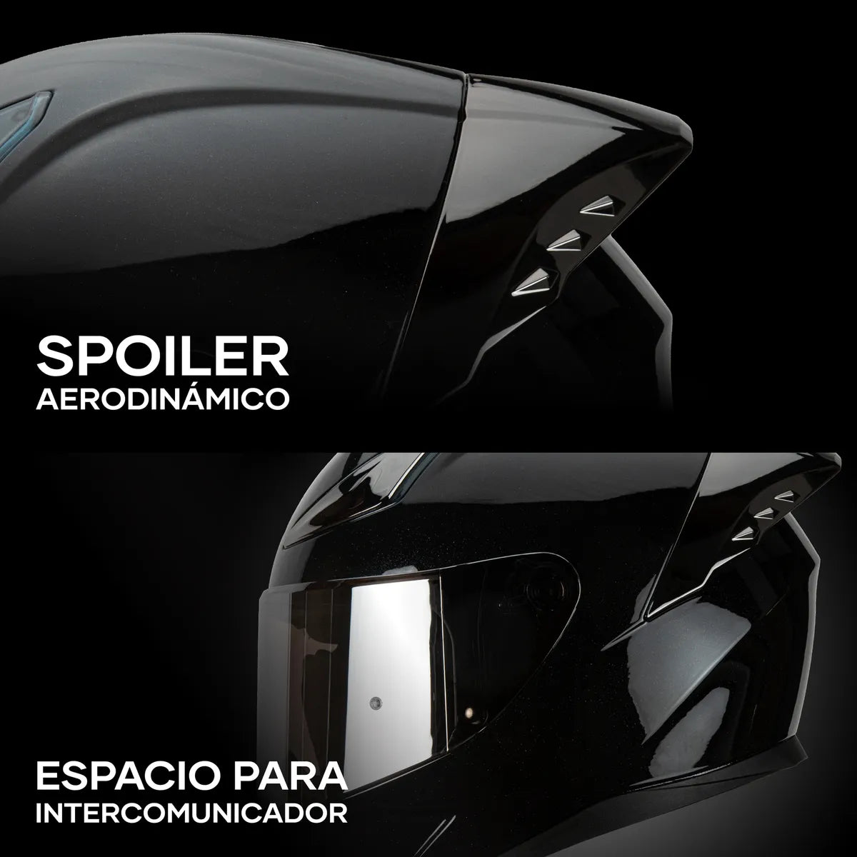 CASCO INTEGRAL HAX ONIX SOLID NEGRO BRILLOS