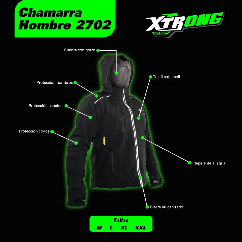 CHAMARRA XTRONG IMPERMEABLE NEGRO