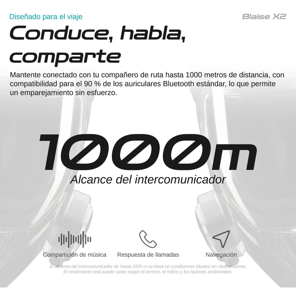 INTERCOMUNICADOR BLAISE HAX HELMENTS X2 5.4 12HRS CONTINUAS
