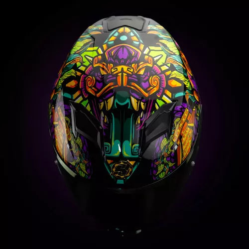CASCO INTEGRAL HAX FORCE KUKULCAN MORADO BRILLOSO