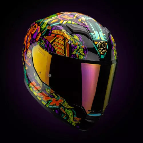 CASCO INTEGRAL HAX FORCE KUKULCAN MORADO BRILLOSO
