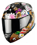CASCO HAX ABATIBLE AMATISTA MANEKI AZUL BRILLOS