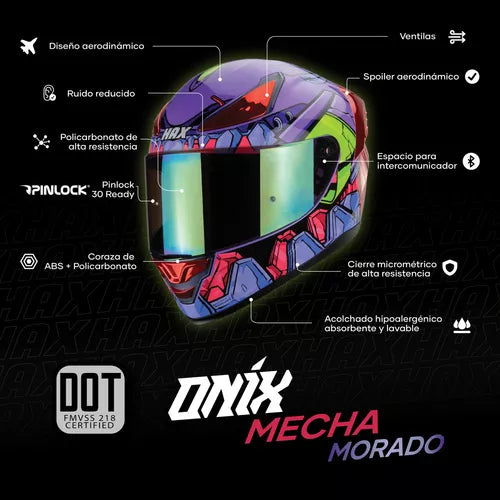 CASCO INTEGRAL HAX ONIX MONSTER VERDE BRILLOSO