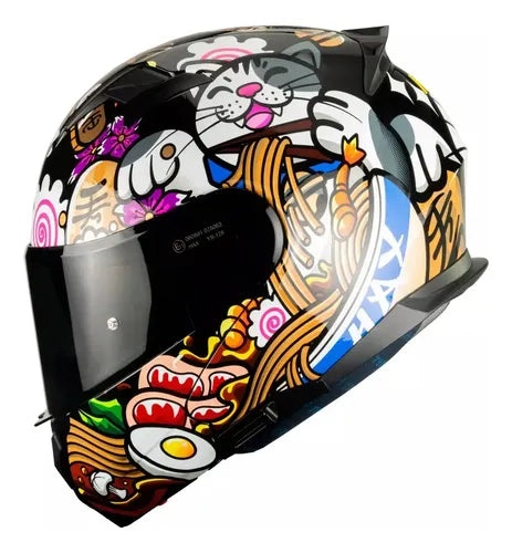 CASCO HAX ABATIBLE AMATISTA MANEKI AZUL BRILLOS