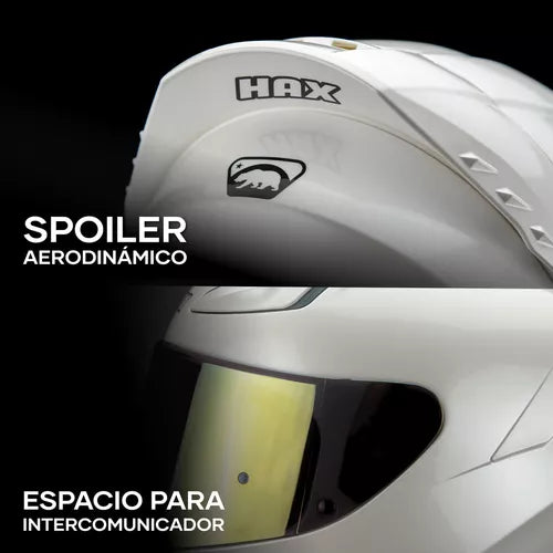 CASCO INTEGRAL HAX ONIX BLANCO SOLID BRILLOSO