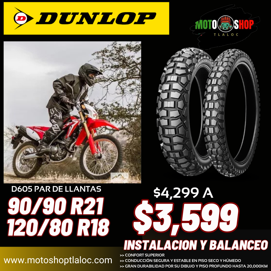 DUNLOP D605 OFF ROAD 120/80 R18 Y 90/90 R21