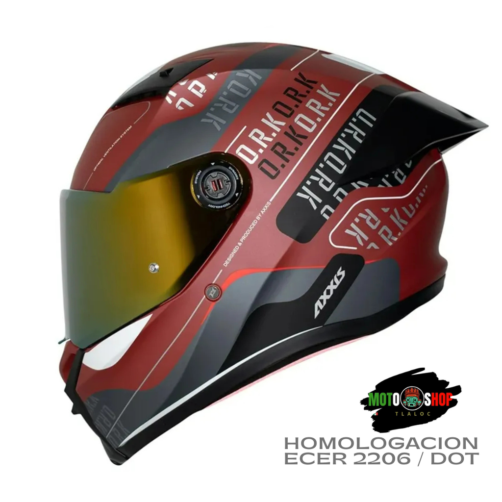 CASCO INTEGRAL AXXIS FENIX ORK C5 ROJO MATE