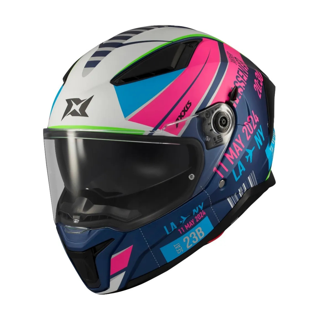 CASCO INTEGRAL AXXIS PANTHER PASSENGER C8 ROSA BRILLOS