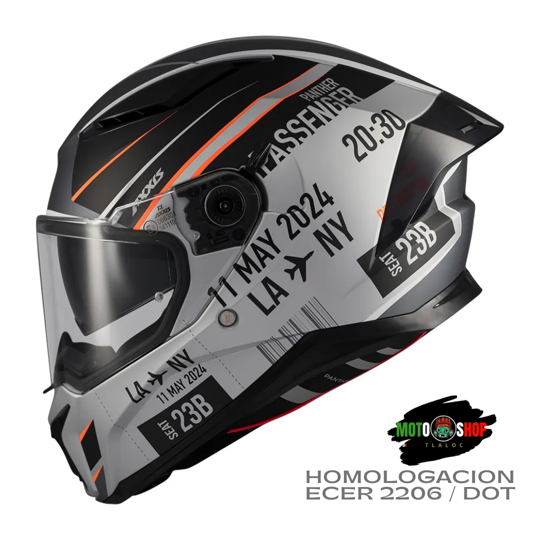 CASCO INTEGRAL AXXIS PANTHER PASSENGERA1 NEGRO GRIS MATE