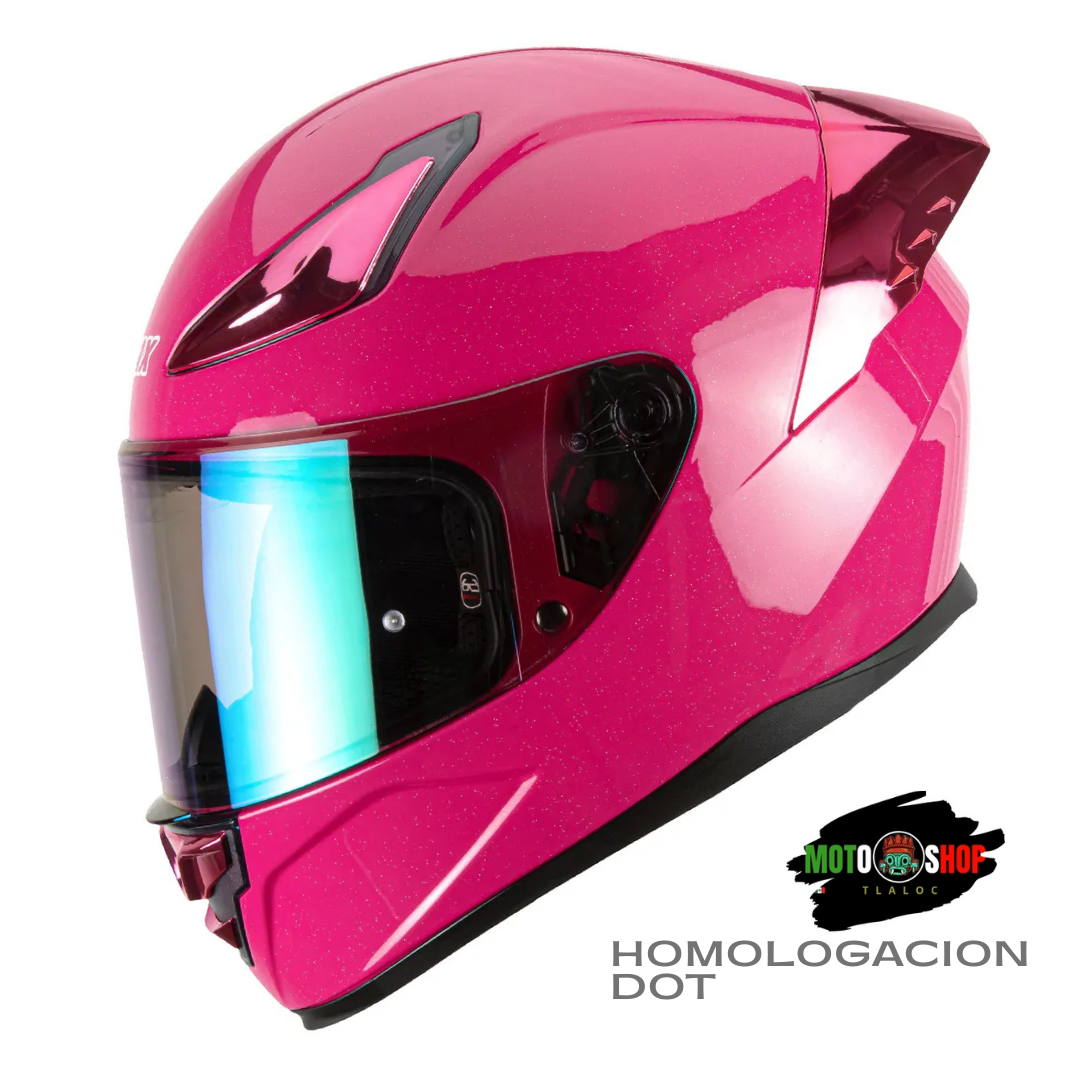 CASCO INTEGRAL HAX ONIX SOLID ROSA BRILLOSO