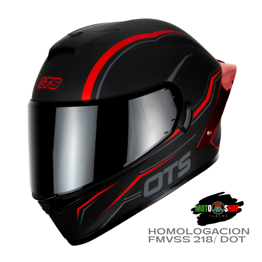 CASCO INTEGRAL HAX OTS  SPRINGER NEGRO ROJO MATE