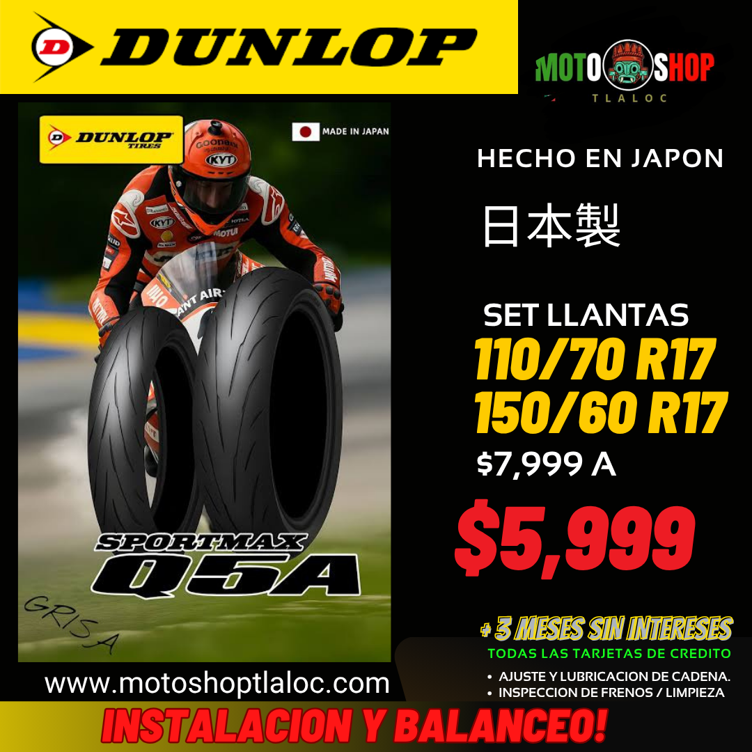 DUNLOP SPORTMAX Q5A 150/60 R17 Y 110/70 R17