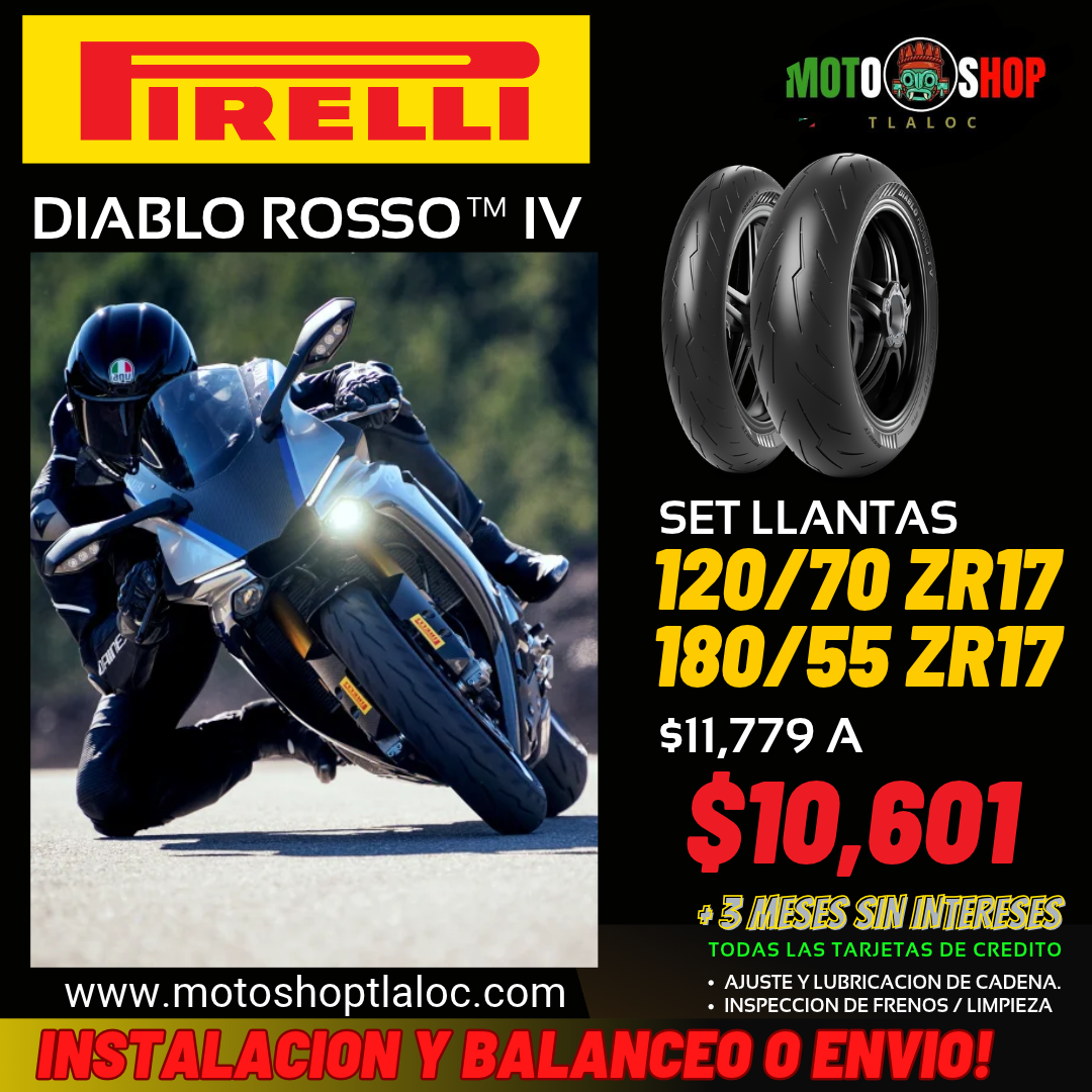 PIRELLI DIABLO ROSSO™ IV 180/55 ZR17 Y 120/70 ZR17