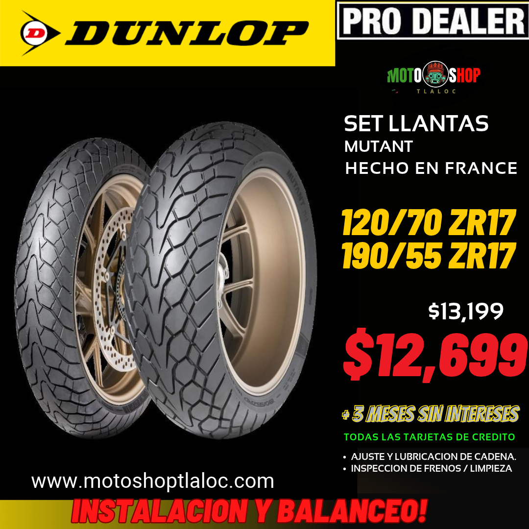 DUNLOP MUTANT 190/55 ZR17 Y 120/70 ZR17