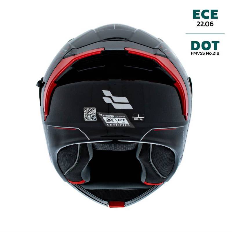 CASCO ABATIBLE XTRONG XTR-128 PHANTOM FLOWING NEGRO SOLID BRILLOSO