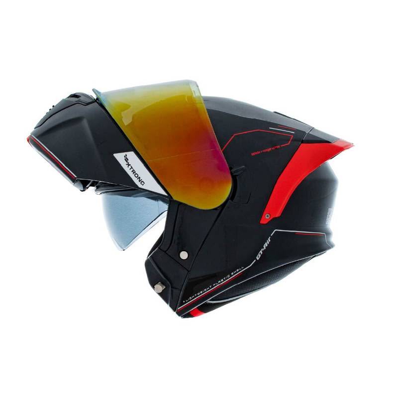 CASCO ABATIBLE XTRONG XTR-128 PHANTOM FLOWING NEGRO SOLID BRILLOSO