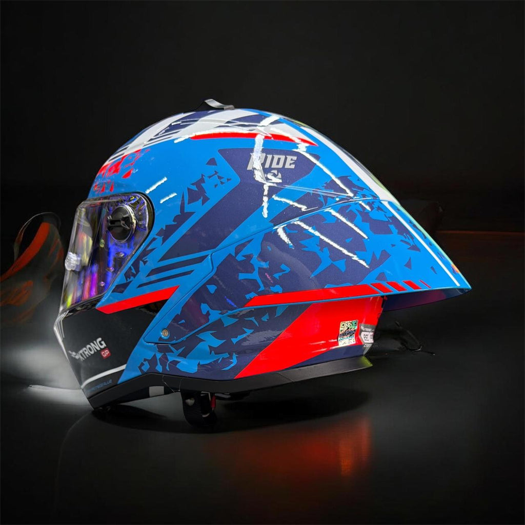 CASCO XTRONG INTEGRAL XTR352 R1 FRAGMENT AZUL BRILLOSO
