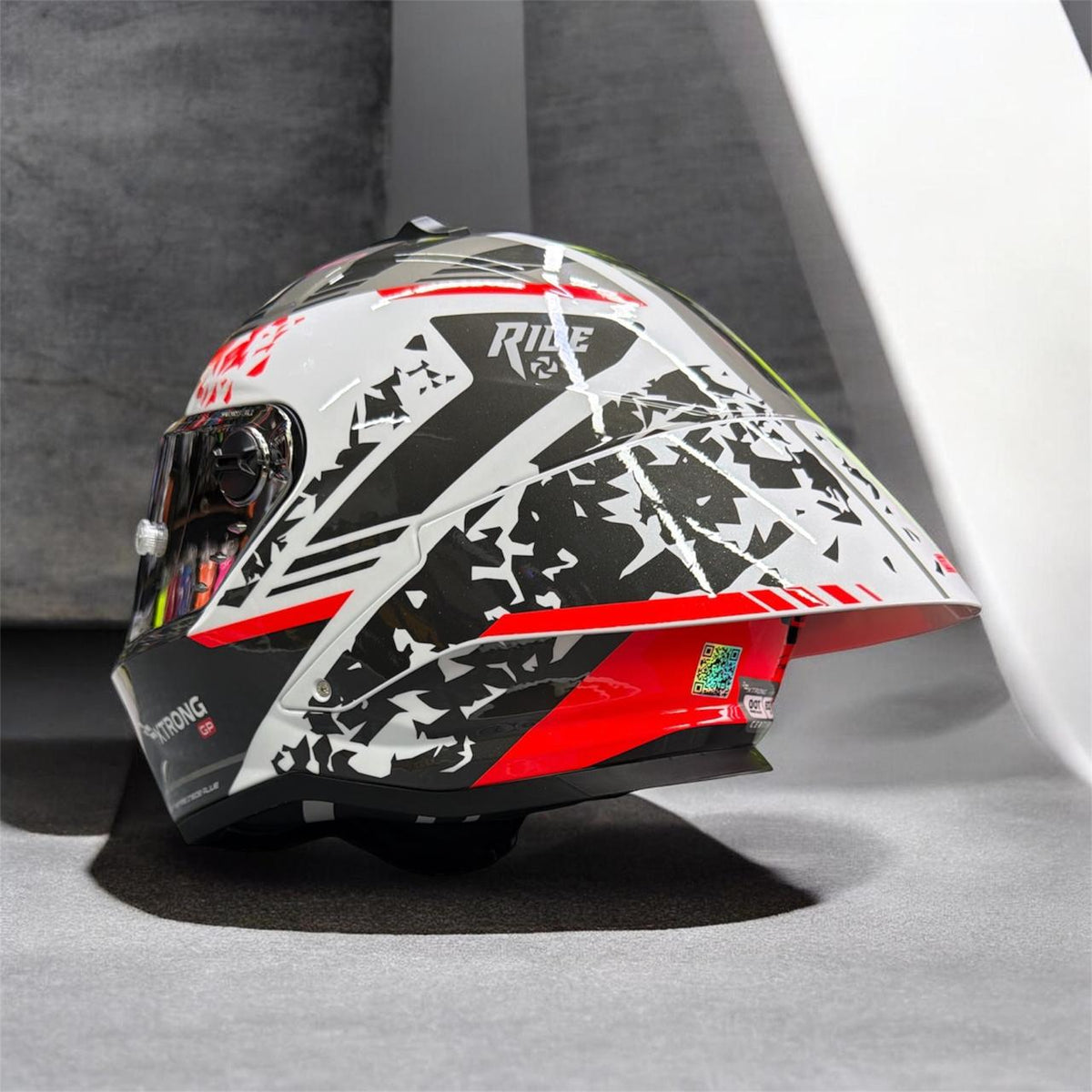 CASCO XTRONG INTEGRAL XTR352 R1 FRAGMENT BLANCO NARANJA BRILLOSO