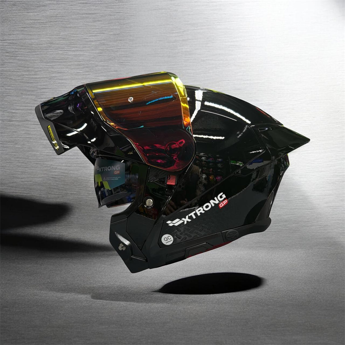 CASCO XTRONG ABATIBLE XTR-GP SKY NEGRO BRILLOSO