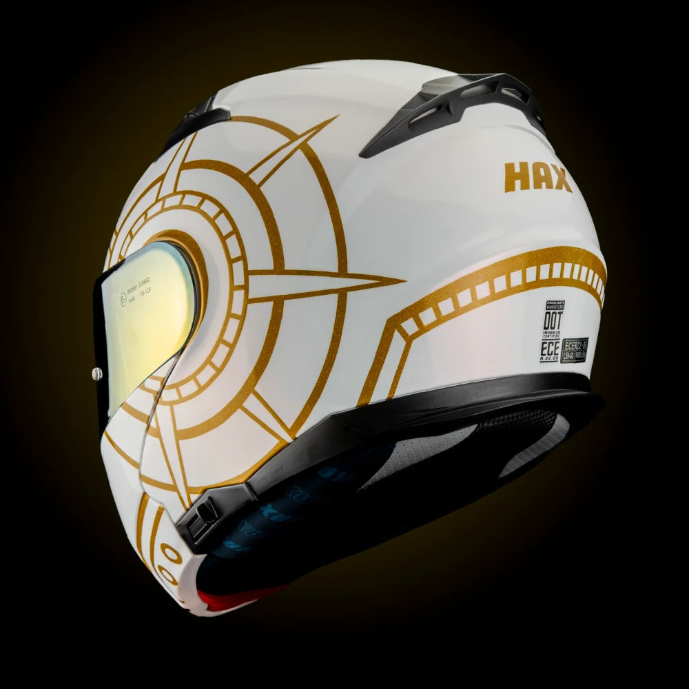 CASCO HAX ABATIBLE AMATISTA TONATIUH BLANCO BRILLOSO