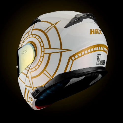 CASCO HAX ABATIBLE AMATISTA TONATIUH BLANCO BRILLOSO