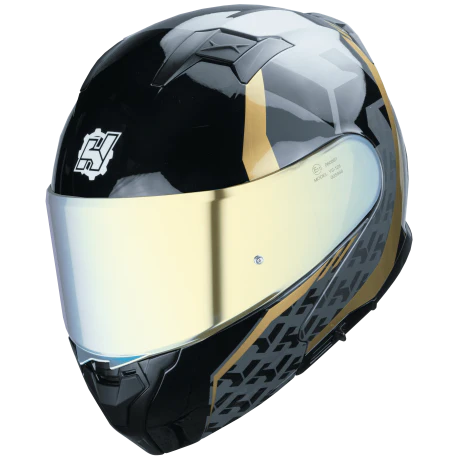 CASCO HAX ABATIBLE AMATISTA NEGRO DORADO BRILLOS