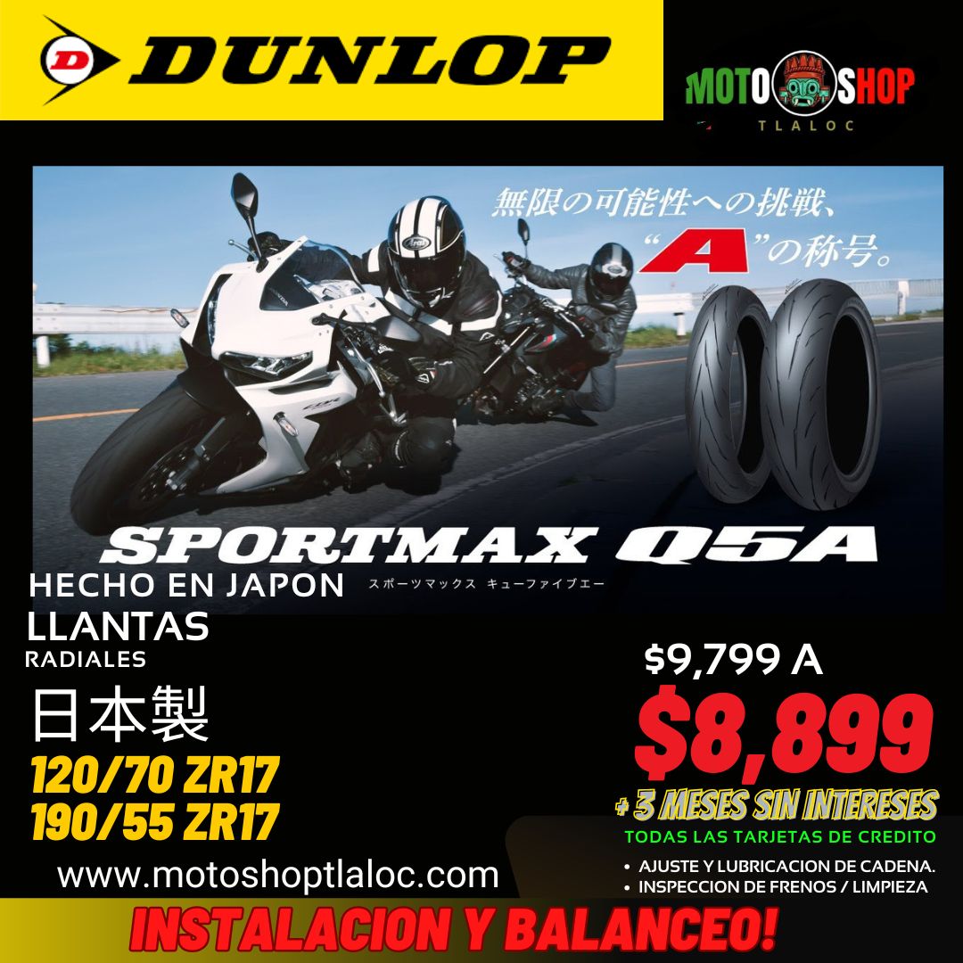 DUNLOP SPORTMAX Q5A 120/70 ZR 17 Y 190/55 ZR17